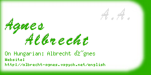 agnes albrecht business card